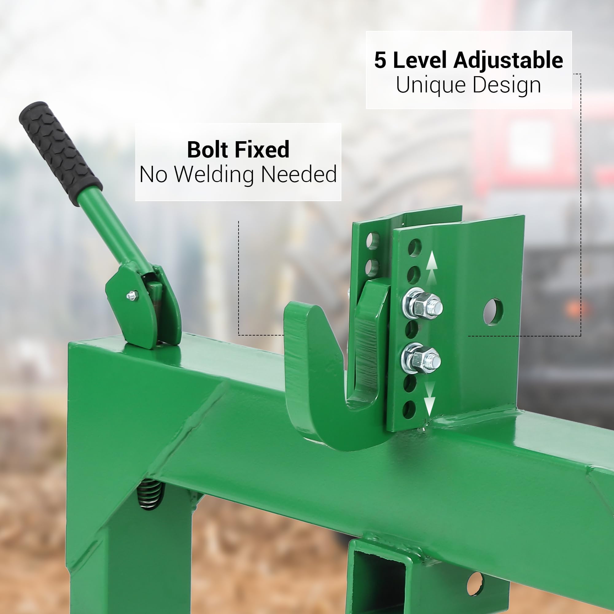 Garvee 3-Point Quick Hitch Category 1 Tractor Adaptor, 3000 Lb Lift, No Bushings, Red Powder Coat, Heavy Duty Steel, Fits Most Category 1 Tractors, Versatile Use