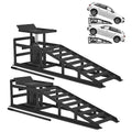 Garvee 2-Pack Hydraulic Car Ramps, 3 Ton Heavy-Duty Steel with Adjustable Height, Wide Incline, and Low Profile for Vehicle Maintenance and Garage Use, Black