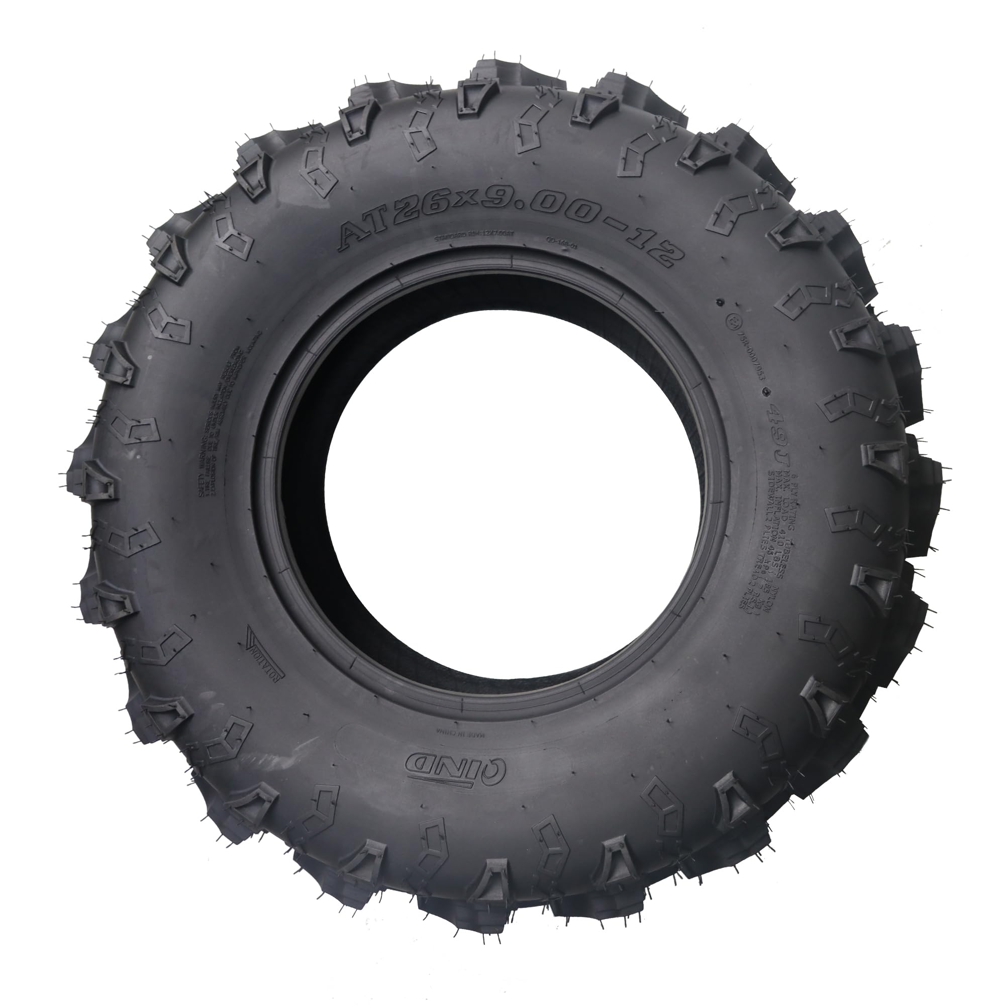 Garvee Set of 2 AT26x9-12 ATV UTV Off-Road Tires 26x9-12 6-Ply Durable Tubeless All-Terrain Wide Footprint for Trail Riding