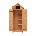 Garvee Outdoor Wooden Storage Shed Waterproof with Lockable Door, Tilt Roof, 3 Shelves, Engineered Wood, Space-Saving Vertical Design for Patio and Garden