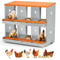 Garvee Chicken Nesting Box 6 Holes Heavy Duty Galvanized Steel Two-Tier Ventilated Dry Bedding Easy Assembly for Chicken Coop