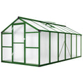 Garvee 8' × 12' Polycarbonate Greenhouse, Walk-In Garden House with Roof Vent, Green