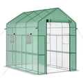 Garvee 85" x 56" x 77" Walk-In Greenhouse, Heavy-Duty Outdoor Plant Tent with UV-Resistant Weatherproof Cover, Mesh Vent Windows for Garden, Backyard & Patio, Green