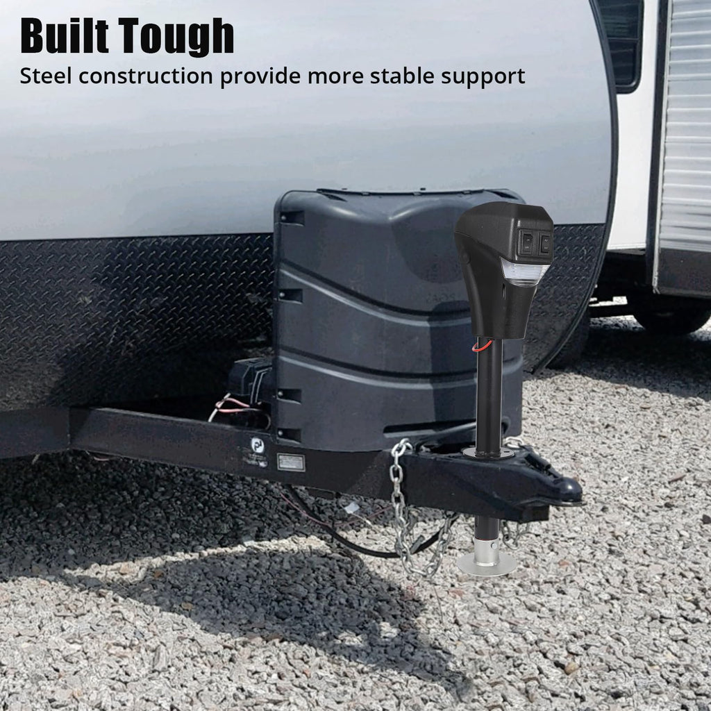 Garvee 3500lbs Electric Tongue Jack with 12V Motor & Circuit Breaker, Waterproof Cover, 18" Lift, 30 AMPs, Easy Install for A-Frame Trailers