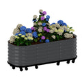 Garvee Mobile Raised Garden Bed with Water Reservoirs, Lock Wheels, Rustproof Galvanized Steel, Wave Panels, Compact Design for Patio & Indoor Herbs