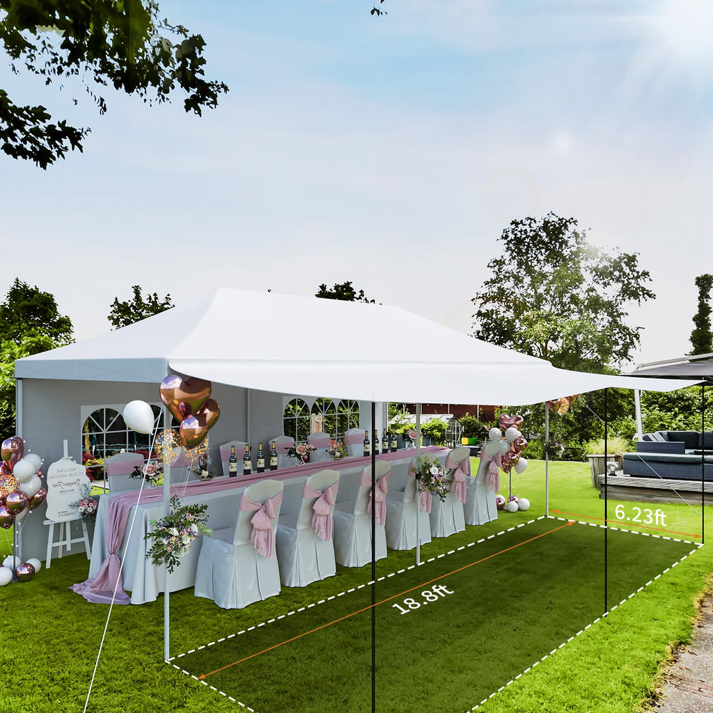 Garvee 10'x20' Heavy Duty Pop Up Canopy Tent - Commercial Waterproof UV50+ Oxford Fabric with Removable Sidewalls & Roller Bag