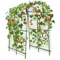 Garvee 7.5FT Garden Arch Trellis with Netting, Adjustable Metal Plant Support for Climbing Vines, Roses, Cucumbers & Raised Beds, Black