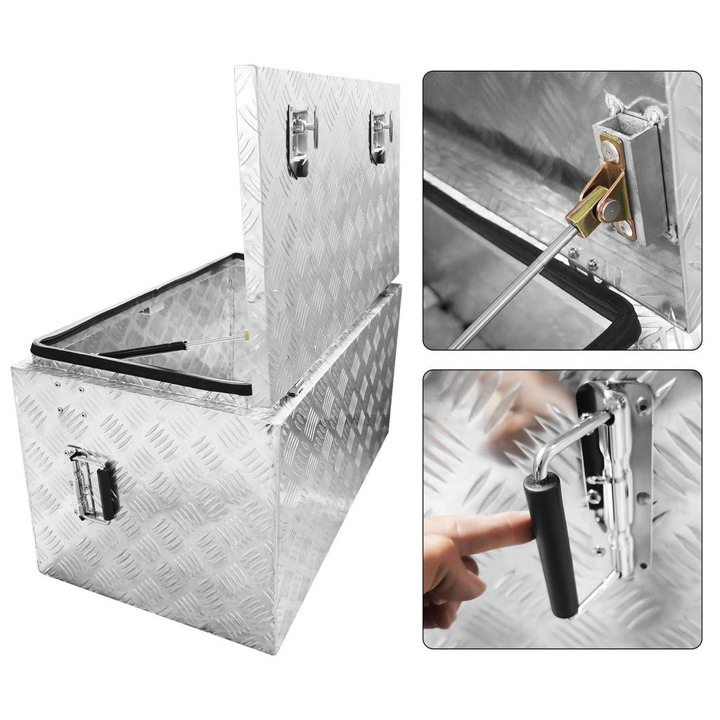 Garvee 36 Inch Aluminum Tool Box for Pickup Truck Bed, RV Trailer - T-Handle Lock, Drop-Down Door, Corrosion-Resistant, Under-Vehicle Mount, Durable Storage