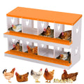 Garvee 8-Hole Chicken Nest Box Heavy Duty Galvanized Steel  Ventilation System Bioengineering Design Orange for Hens Ducks Small Poultry