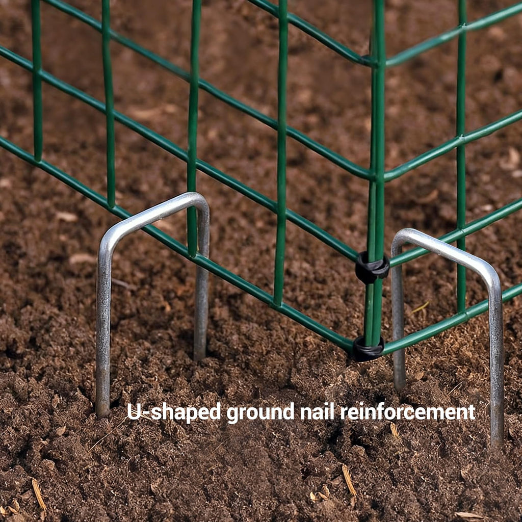 Garvee 18-Pack Heavy Duty Plant Covers with Stakes - Rust-Proof Coated Steel - Adjustable Cylindrical & Rectangular Cages - Includes Stakes, Ties, Gloves - Garden Protection for Vegetables & Flowers