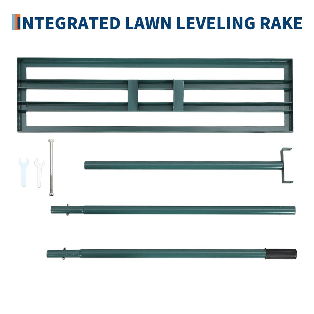 Garvee Lawn Leveling Rake 36"x10" Handle 6' Heavy-Duty Steel Handle Rust-Resistant Ergonomic Grip Garden Golf Farm