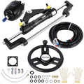 Garvee 300HP Hydraulic Steering Kit for Small-Medium Boats - Precise Control & High Pressure - Corrosion-Resistant Aluminum - Leak-Proof Hoses & Compact Cylinder - Fits Most Outboard Motors - Marine Navigation