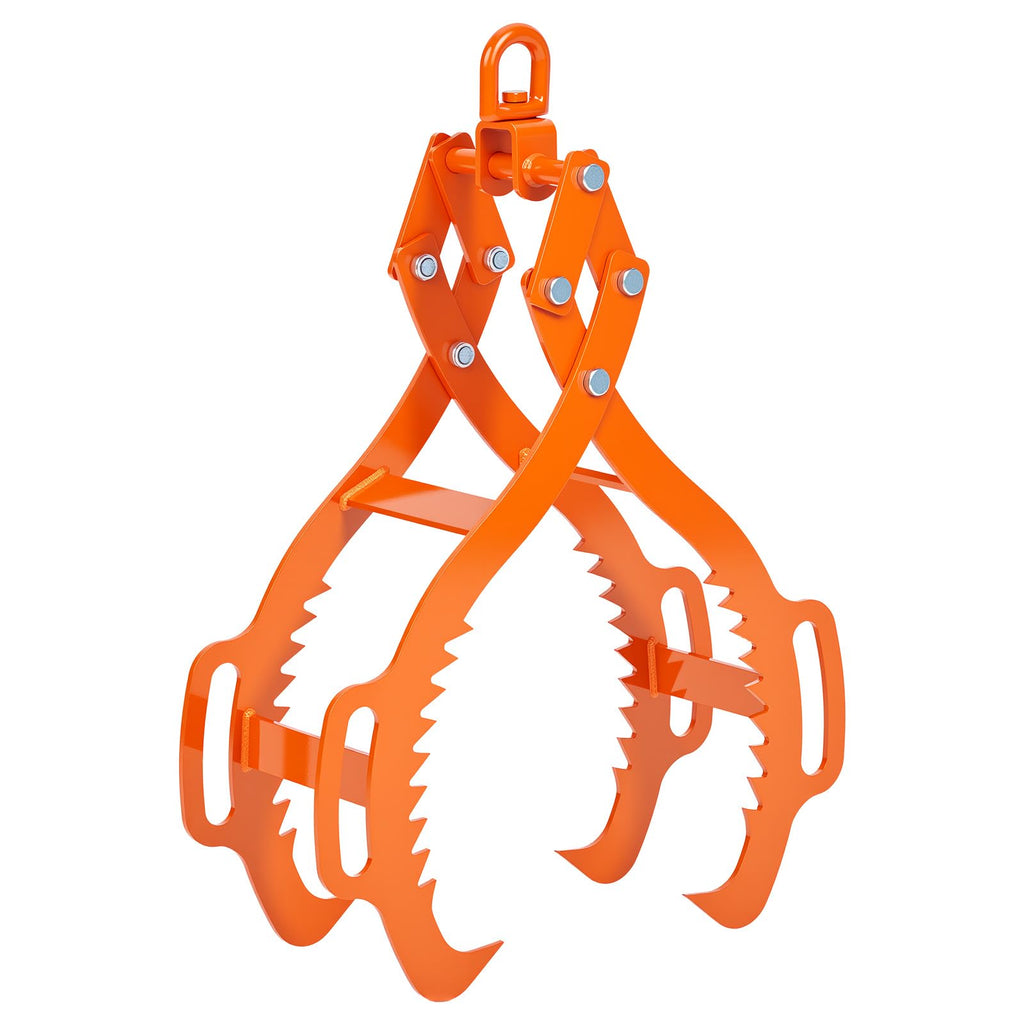 Garvee 36 Inch 4 Claw Timber Claw Hook Log Grapple 3606LB Capacity Serrated Steel Claws Powder-Coated Steel Universal Fit for Tractors Logging
