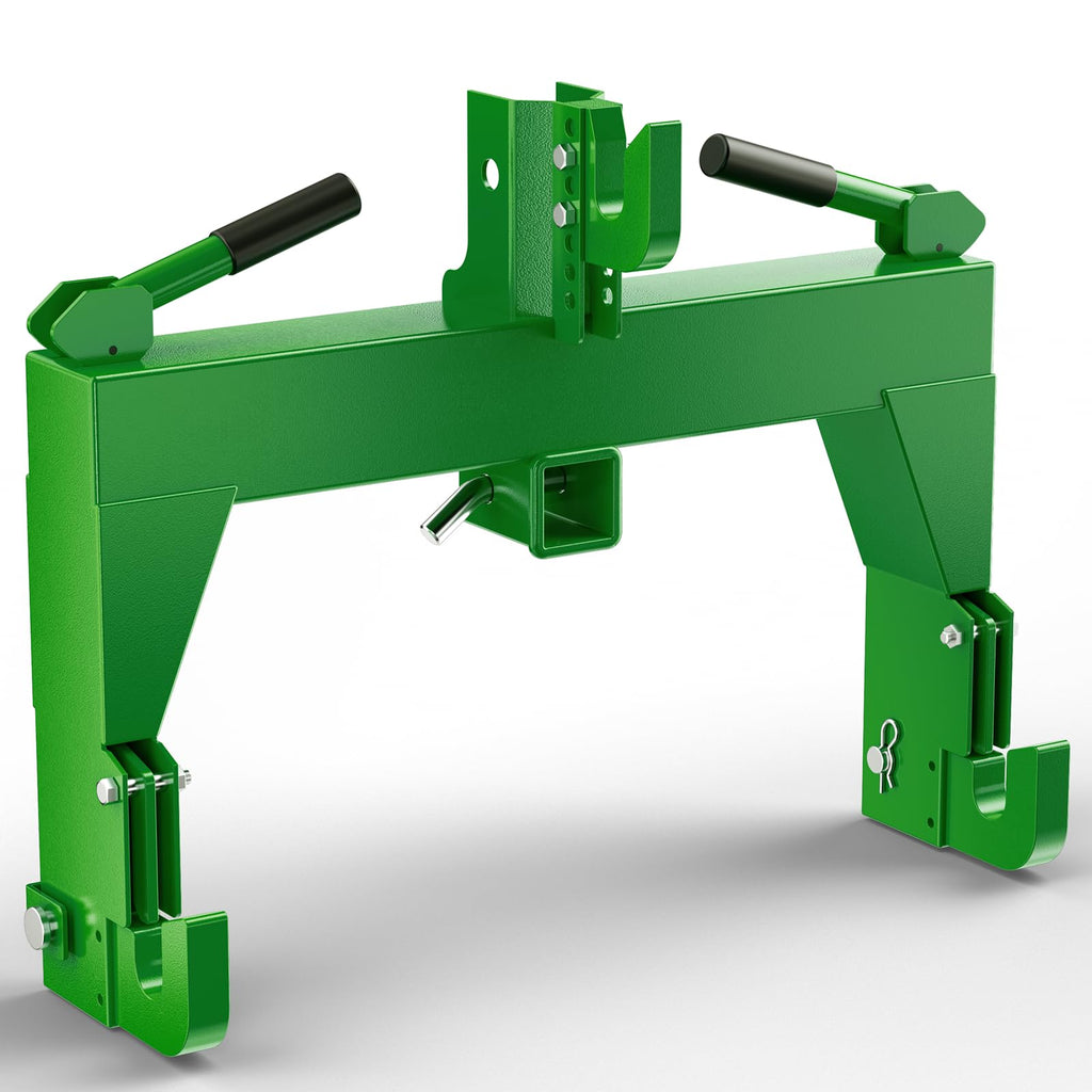 Garvee 3-Point Quick Hitch for Category 0 & 1 Tractors, 3000 lb Heavy-Duty Steel Quick Attach Hitch, Easy Install Tractor Implement Adapter, Green