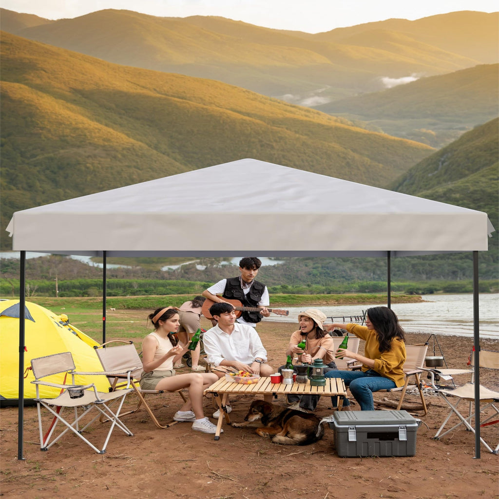 Garvee 10'x10' Pop-Up Canopy Tent - Heavy Duty Commercial Instant Shelter with 4 Sidewalls, One-Person Setup, Outdoor Canopy Tent, Grey