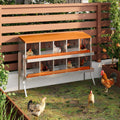 Garvee 10-Hole Bracket Legs Chicken Nesting Box Galvanized Steel Rustproof Automatic Egg Collection Ventilated Easy Install Wall or Freestanding for Chicken Coop Orange