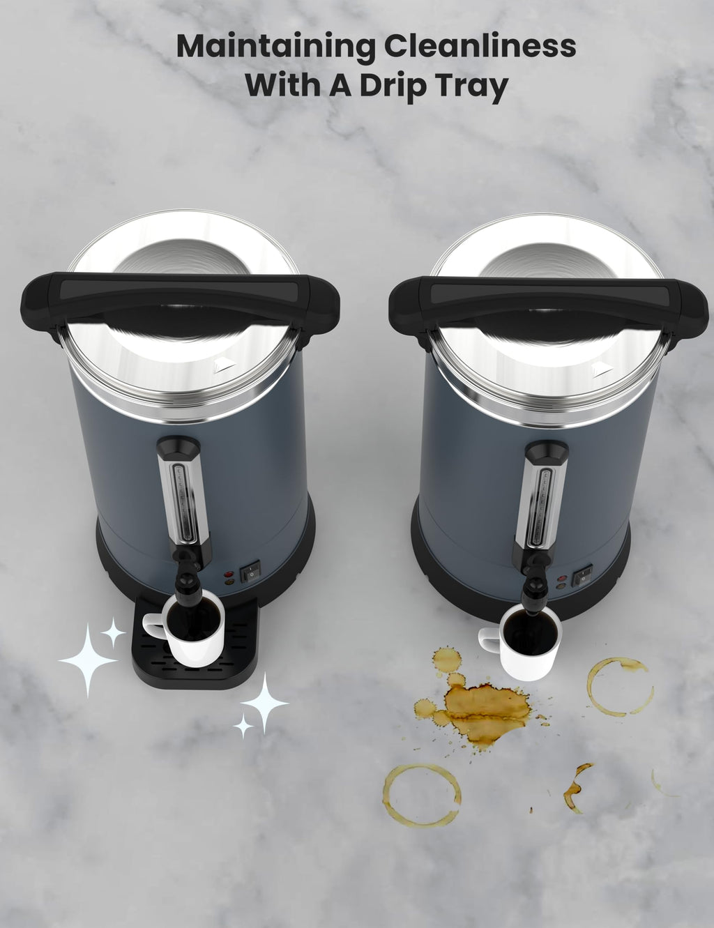 Garvee 100 Cups Coffee Urn,14L/3.8 Gallon Double Wall Commerical Coffee Maker for Buffet Catering Wedding Gathering,Large Capacity Hot Coffee Dispenser,Stainless Steel Hot Water Urn