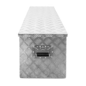 Garvee 48 Inch Aluminum Truck Tool Box, Diamond Plate Trailer Pickup Atv Truck Bed Storage Toolboxes w/Lock & 2 Keys, Rectangle, Silver