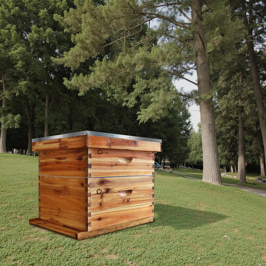 Garvee 10-Frame Langstroth Beehive Kit with Beeswax Coating, Cedarwood, Easy Assembly, Ventilated Design, Complete Starter Set for Beekeepers