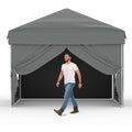 Garvee 10x10 Pop Up Canopy Tent Waterproof Portable with Full Truss Frame, UPF 50+ Fabric, Adjustable Height, Sandbags & Stakes for Camping & Beach