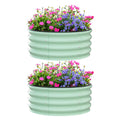 Garvee Round Galvanized Raised Garden Bed - Heavy-Duty Steel, Open Bottom Design - 2FT/3FT/4FT Sizes - Safety Corners - Outdoor Flower & Vegetable Gardening