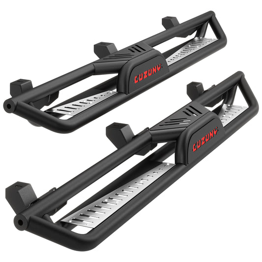 Garvee 6 Inch Running Boards for Jeep Wrangler JL 4DR 550LB Load Capacity Non-Slip Powder Coated Carbon Steel Bolt-On Side Steps Outdoor Use