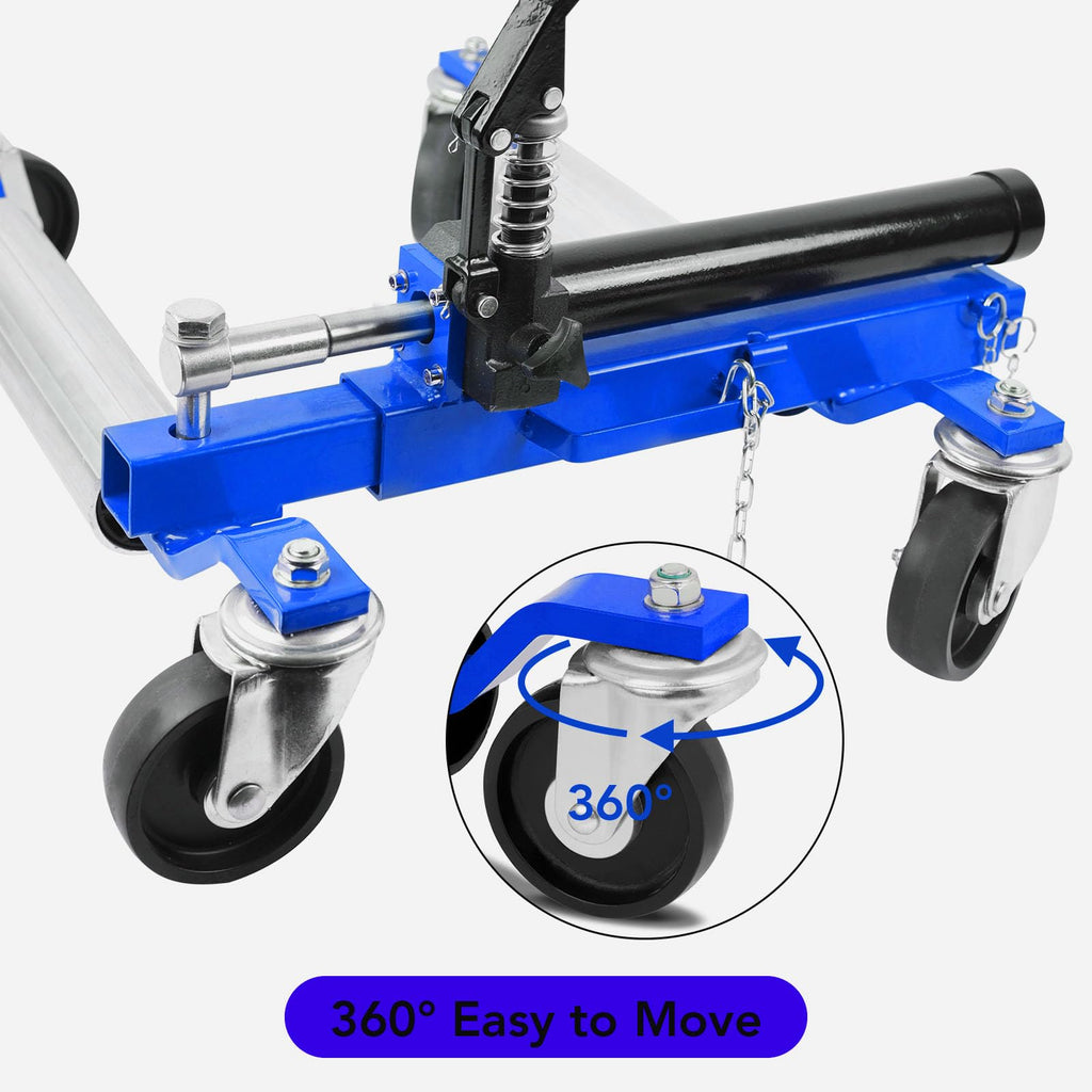 Garvee 1500Lbs Car Wheel Dolly Set 2-Pack – Hydraulic Tire Jack for Truck, RV & Trailer Positioning Blue