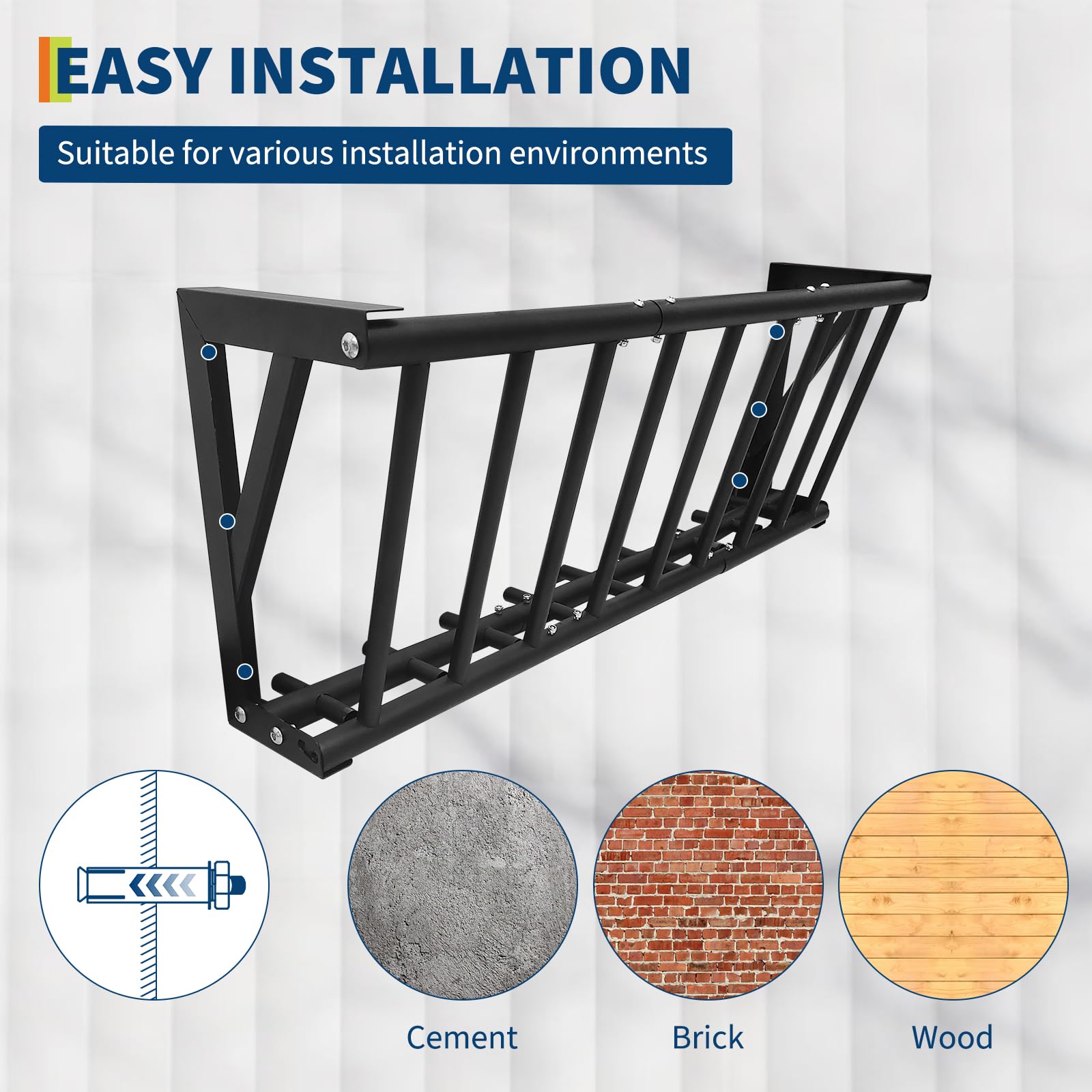 Garvee Wall Mount Hay Rack Livestock Feeder 40" Long 25 Gallon Capacity Heavy Duty Carbon Steel Rust-Resistant Easy Install Indoor Outdoor