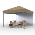 Garvee 10'x10' Pop-Up Canopy Tent - Heavy Duty Commercial Instant Shelter with 4 Sidewalls, One-Person Setup, Outdoor Canopy Tent, Brown