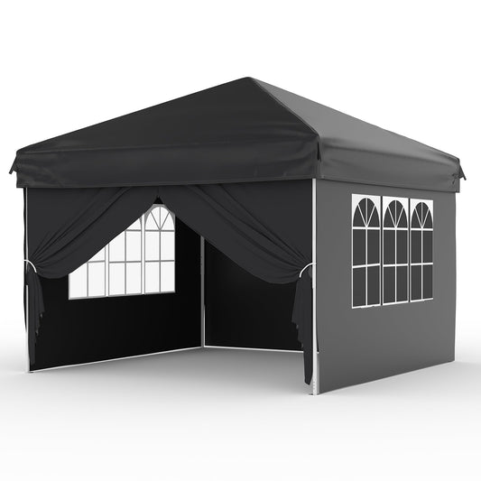 Garvee 10x10 Pop Up Canopy Tent – Waterproof with Sidewalls, Instant Setup Steel Frame, Durable Outdoor Shelter for Camping, Beach, Backyard, Party