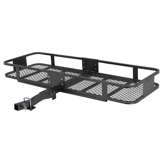 Garvee Hitch Basket Cargo Carrier 60x20x5, Heavy Duty 200 lbs, Black Steel, 2" Hitch Shank, Rust-Resistant PU Coating, Easy Install, Outdoor Travel