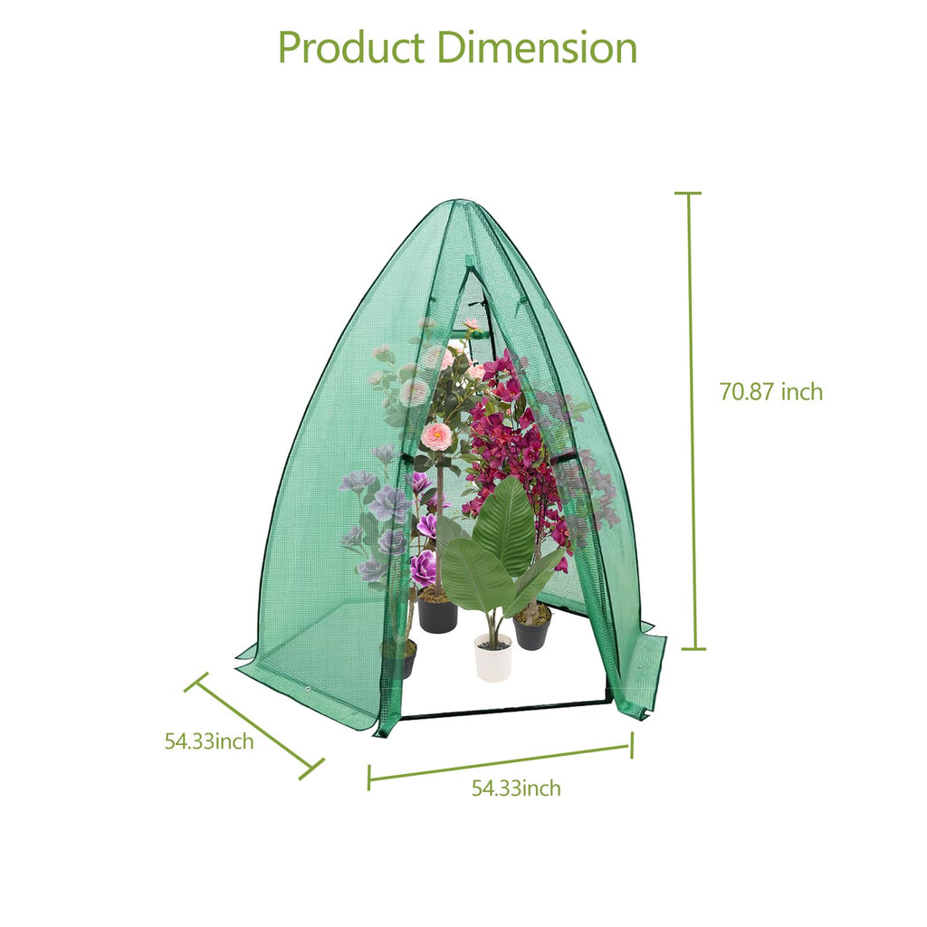 Garvee Outdoor Greenhouse for Plants, Hexagonal Portable Plant House with PE Cover, Zipper Door, Mesh Window, Stable Frame—Weather & Animal Protection for Vegetables, Flowers, Fruits, Herbs