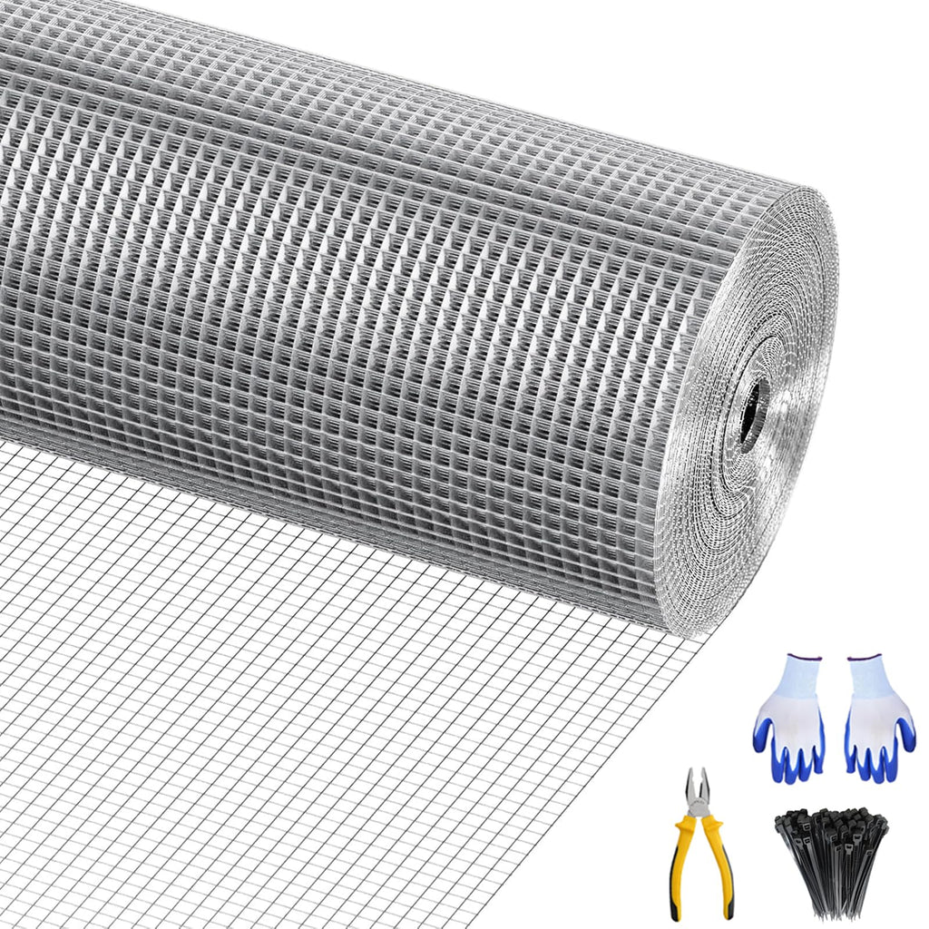 Garvee Hardware Cloth 1/4",  48" x 100' 23 Gauge Galvanized Wire Mesh Roll, Wire Fence for Garden Guard Poultry Netting
