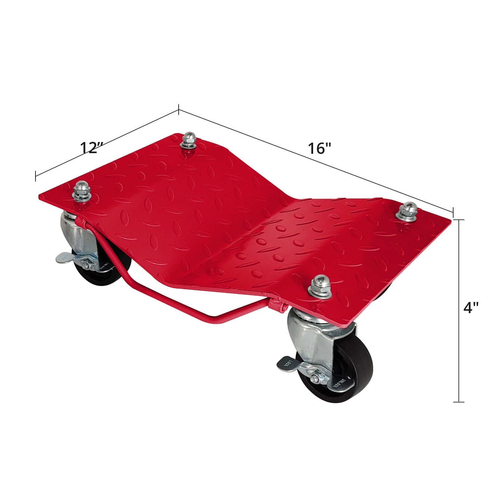 Garvee Wheel Dolly - 6000 Lbs Car Moving Dolly, Wheel Dolly Car Tire Stake Set of 4,Heavy-Duty Car Tire Dolly Cart, 16"x12", Red