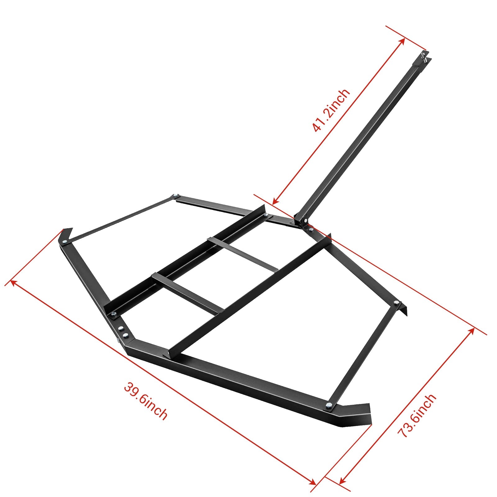 Garvee 74 Inch ATV Drag Harrow with 2 Adjustable Bars, Driveway Drag Grader for Farm Garden Field Landscape Leveling or Sod Prepping