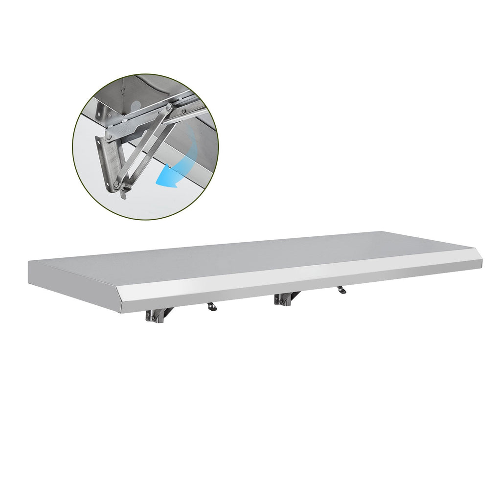 Garvee Food Truck Shelf, 36L x12W Inches Stainless Steel Foldable Concession Shelf, Heavy Duty Drop Down Folding Serving Shelf, Space-Saving Wall Shelf Food Truck, Garage, Restaurant