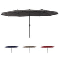 Garvee 15x9 Ft Large Patio Umbrellas,Patio Double-Sided Umbrella With Base and Crank,Outdoor Rectangle Market Umbrella for Patio, Lawn & Garden and Poolside,Dark Grey