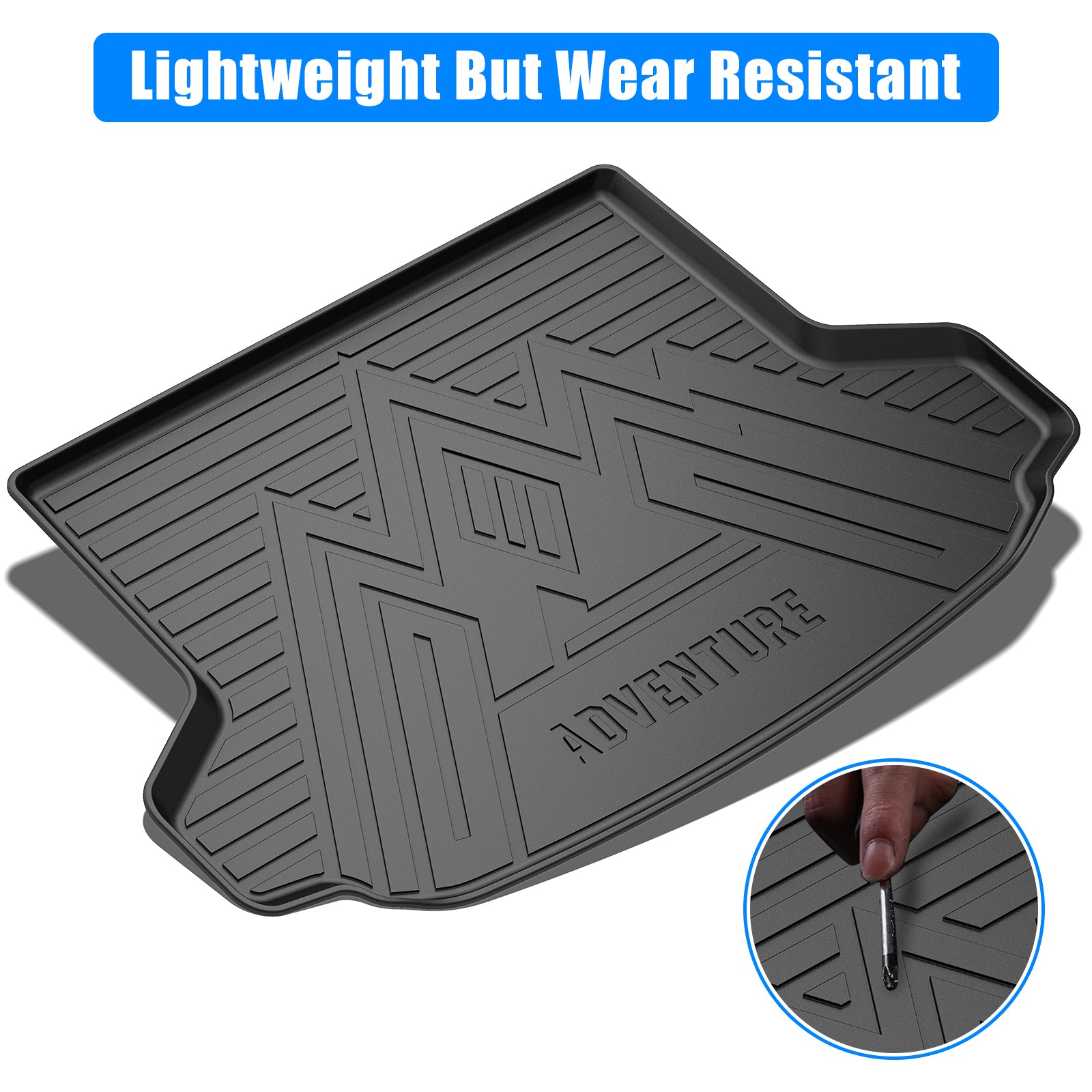Garvee Cargo Liner - All-Season Heavy-Duty TPE Trunk Mat & Rear Floor Mat, Compatible with HR-V FWD 2023-2025, Non-Slip and Durable, Black