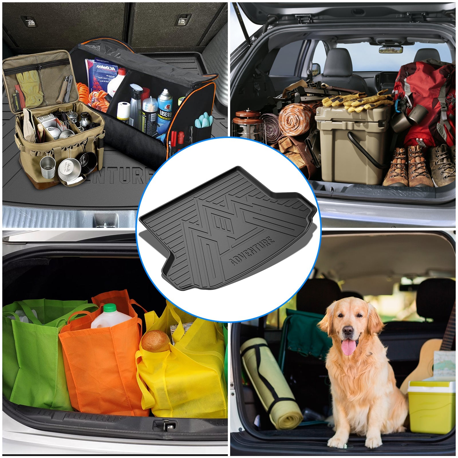 Garvee Cargo Liner - All-Season Heavy-Duty TPE Trunk Mat & Rear Floor Mat, Compatible with HR-V FWD 2023-2025, Non-Slip and Durable, Black