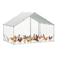 Garvee Large Walk-In Metal Chicken Coop 9.8' W x 6.5' L x 6.5' H- Galvanized Steel Hen House with Spire Roof, UV-Proof Waterproof Cover, Outdoor Poultry Cage for Backyard, Farm, Garden,