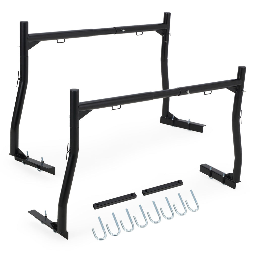 Garvee Pickup Truck Ladder Rack | 46" - 71" Adjustable Width | 800 LB. Load Capacity | Non-Drilling Steel Truck Rack | Heavy Duty Truck Bed Ladder Rack for Kayak, Surfboard, Lumber (2 Pack)