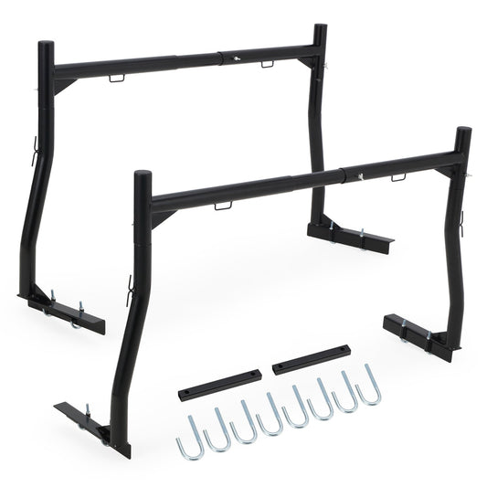 Garvee Pickup Truck Ladder Rack | 46" - 71" Adjustable Width | 800 LB. Load Capacity | Non-Drilling Steel Truck Rack | Heavy Duty Truck Bed Ladder Rack for Kayak, Surfboard, Lumber (2 Pack)