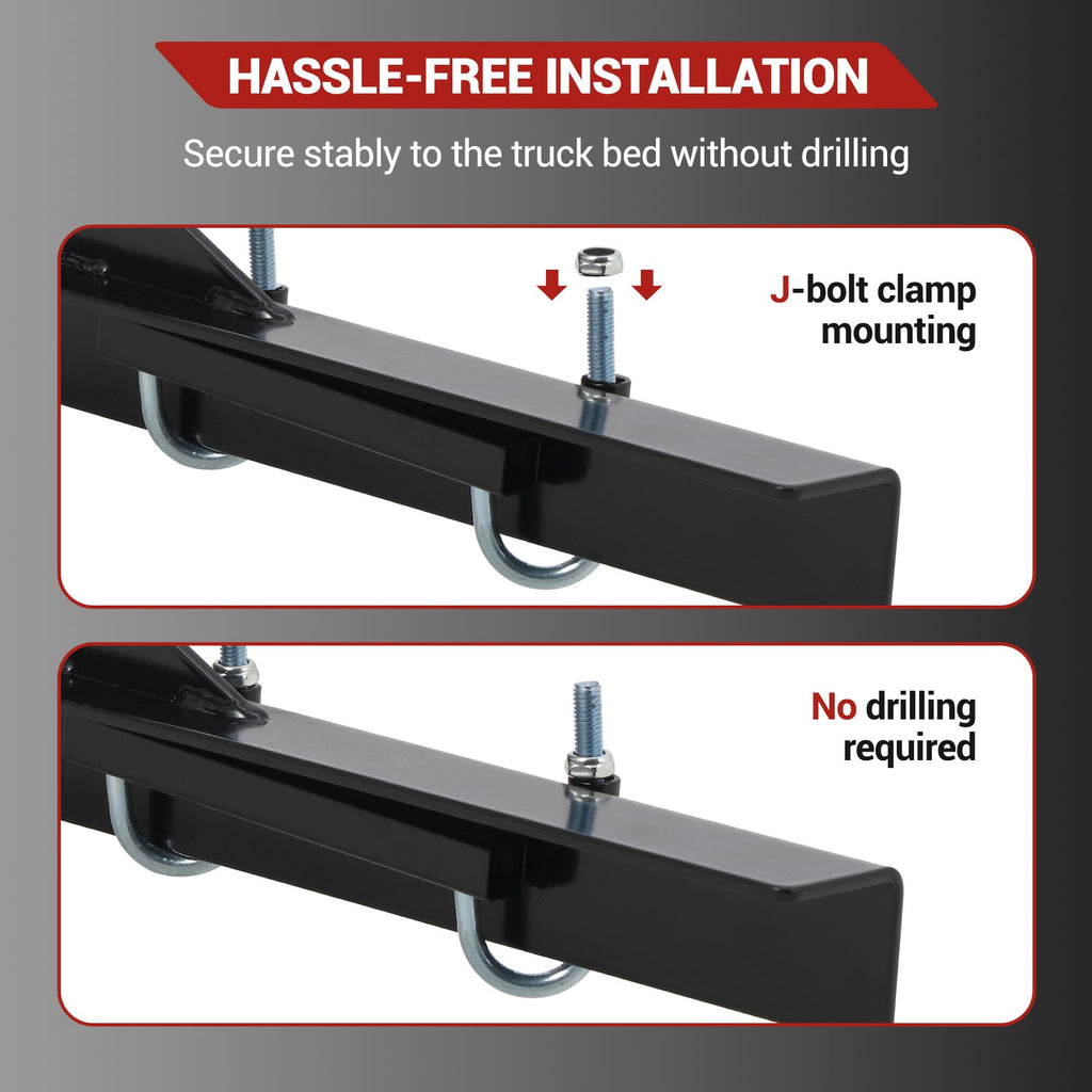 Garvee Pickup Truck Ladder Rack | 46" - 71" Adjustable Width | 800 LB. Load Capacity | Non-Drilling Steel Truck Rack | Heavy Duty Truck Bed Ladder Rack for Kayak, Surfboard, Lumber (2 Pack)