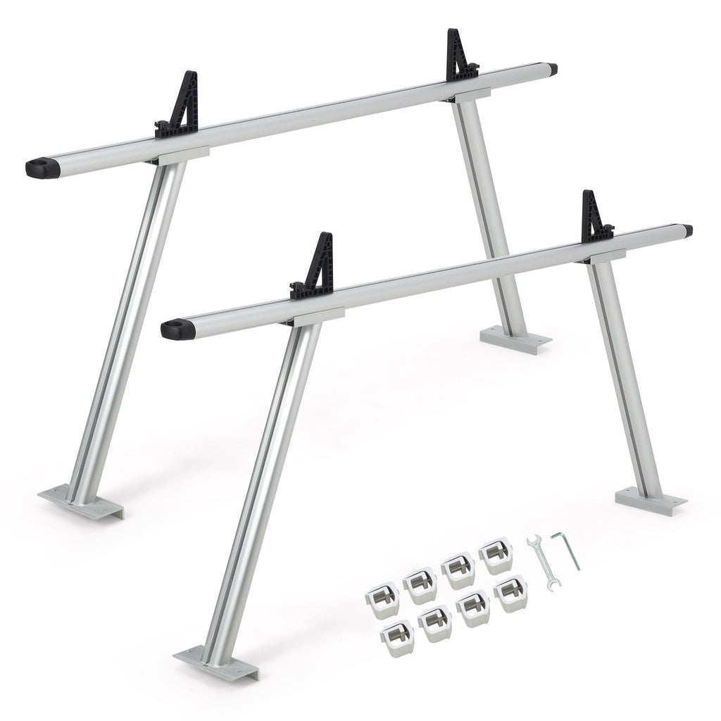 Garvee Dual-Rod Truck Ladder Rack, 17-29 Inches Adjustable Width, 800 Lbs Load Capacity, Adjustable Height Ladder Rack for Truck, Sturdy & Durable with Waterproof Coating, Easy to Install