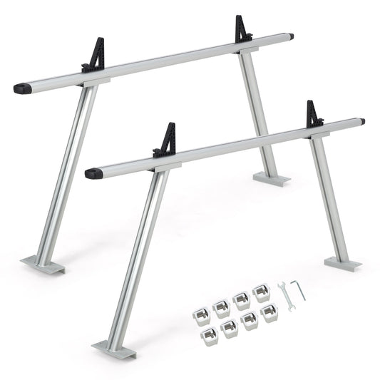 Garvee Dual-Rod Truck Ladder Rack, 17-29 Inches Adjustable Width, 800 Lbs Load Capacity, Adjustable Height Ladder Rack for Truck, Sturdy & Durable with Waterproof Coating, Easy to Install