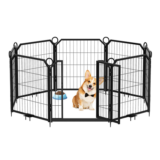 Garvee Dog Playpen Outdoor, 24 inch 8 Panels Dog Pen Indoor Heavy Duty Puppy Exercise Pen Metal Pet Fence for RV Camping/Yard/Garden