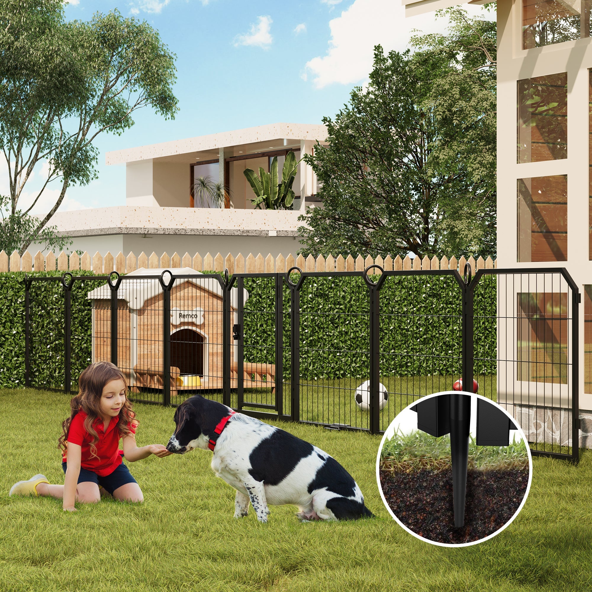 Garvee Dog Playpen Outdoor, 24 inch 8 Panels Dog Pen Indoor Heavy Duty Puppy Exercise Pen Metal Pet Fence for RV Camping/Yard/Garden