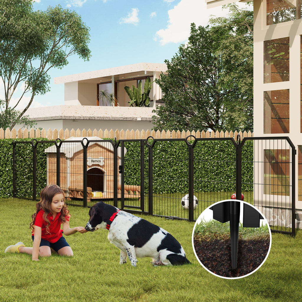 Garvee Dog Playpen Outdoor, 24 inch 16 Panels Dog Pen Indoor Heavy Duty Puppy Exercise Pen Metal Pet Fence for RV Camping/Yard/Garden