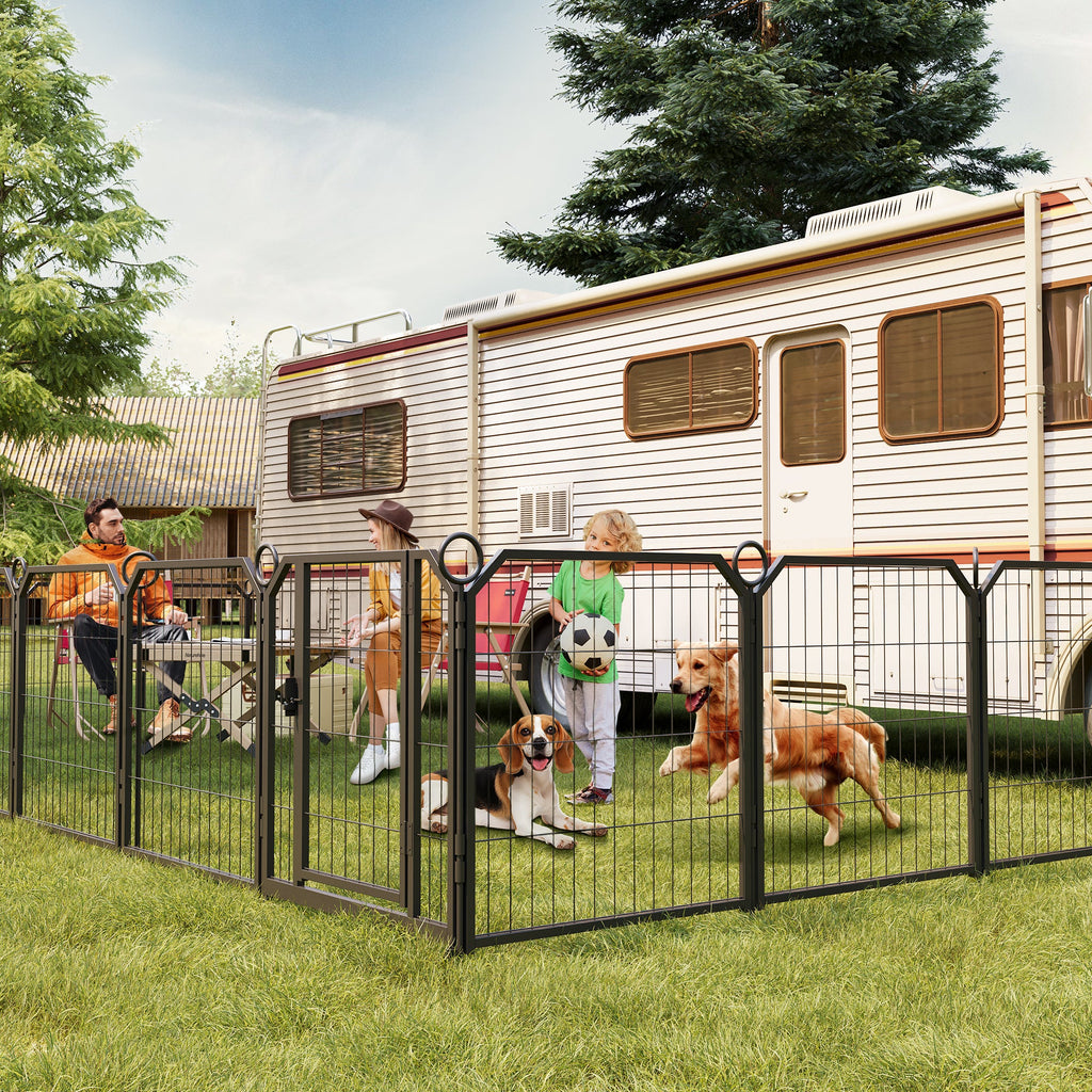 Garvee Dog Playpen Outdoor, 40 inch 12 Panels Dog Pen Indoor Heavy Duty Puppy Exercise Pen Metal Pet Fence for RV Camping/Yard/Garden