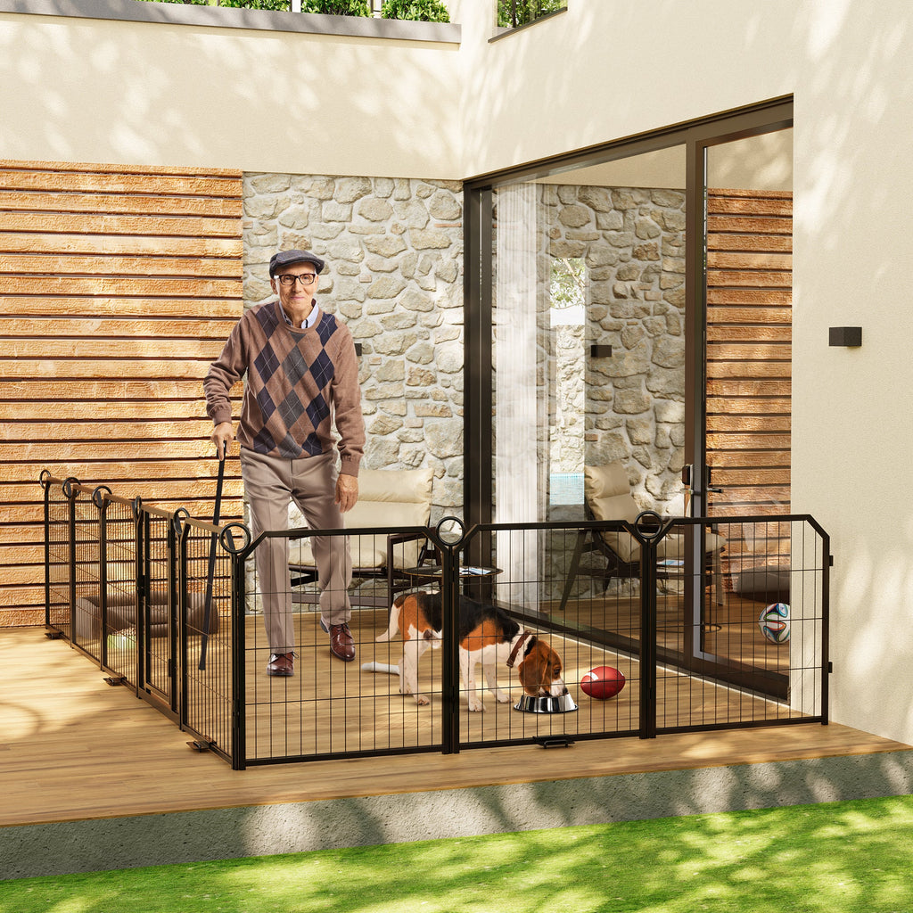 Garvee Dog Playpen Outdoor, 40 inch 16 Panels Dog Pen Indoor Heavy Duty Puppy Exercise Pen Metal Pet Fence for RV Camping/Yard/Garden